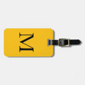 Étiquette À Bagage Orange Yellow Monogramme Initiales Nom Cadeau Favo (Devant horizontal)