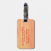 Étiquette À Bagage Orange Yellow Sunset Mélange Monogramme Bagages Ta (Dos Vertical)