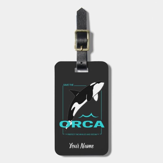 Étiquette À Bagage Orca Killer Whale pour une fille qui aime juste le (Devant Vertical)