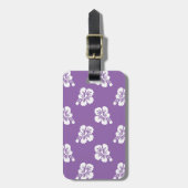 Étiquette À Bagage Orchidée Améthyste et Fleur d'Hibiscus Blanc (Devant Vertical)