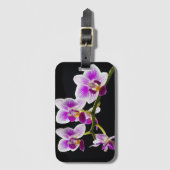 Étiquette À Bagage Orchidée blanche et violette (Devant Vertical)