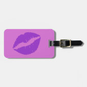 Étiquette À Bagage Orchidée et lèvres d'orchidée foncée (Devant horizontal)