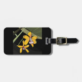 Étiquette À Bagage Orchidée jaune Fleur tropicale Botanique (Devant horizontal)