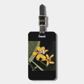 Étiquette À Bagage Orchidée jaune Fleur tropicale Botanique (Devant Vertical)