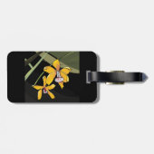 Étiquette À Bagage Orchidée jaune Fleur tropicale Botanique (Dos horizontal)