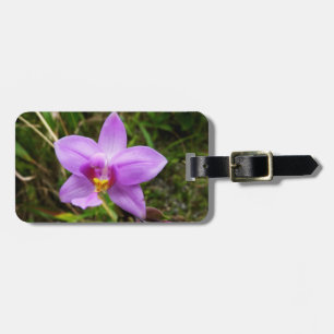Étiquette À Bagage Orchidée sauvage violette Fleur tropicale