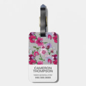 Étiquette À Bagage Orchidées faites sur commande de rose de photo en (Dos Vertical)