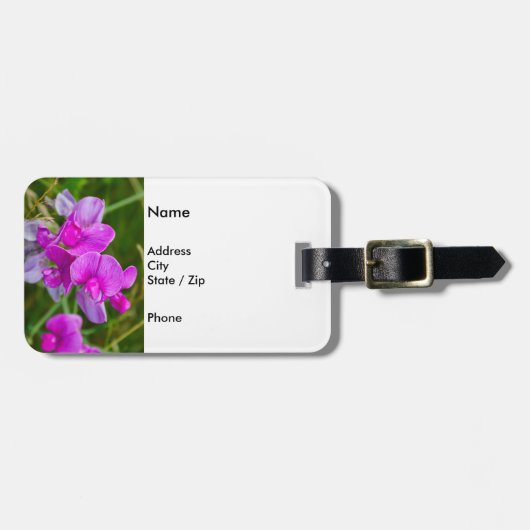 Étiquette À Bagage Orchidées pourpres (Devant horizontal)