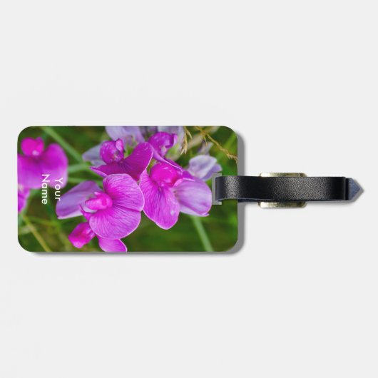 Étiquette À Bagage Orchidées pourpres (Dos horizontal)