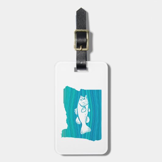 Étiquette À Bagage Oregon Wave Fishing (Devant Vertical)