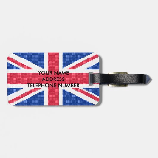 Étiquette À Bagage Original cross-stitch design Union Jack (Dos horizontal)