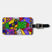 Étiquette À Bagage Original drôle d'art abstrait de Pickleball (Devant horizontal)
