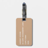 Étiquette À Bagage Oryx brown beige color name (Dos Vertical)