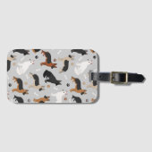 Étiquette À Bagage Os bergers allemands et pattes (Devant Horizontal)