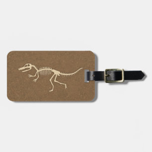 Étiquette À Bagage Os de dinosaure vélociraptor cool et squelette