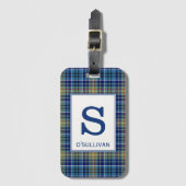 Étiquette À Bagage O'Sullivan Tartan Bleu Clair Motif (Devant Vertical)