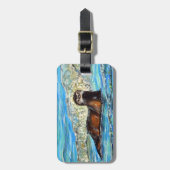 Étiquette À Bagage Otter in the Waves 2 Peinture (Devant Vertical)