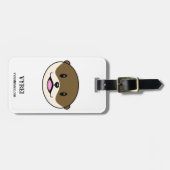 Étiquette À Bagage Otter souriant mignon (Devant horizontal)