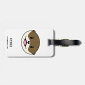 Étiquette À Bagage Otter souriant mignon (Dos horizontal)