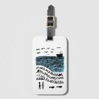 Étiquette À Bagage Où commence la mer | Épicerie Océan Dessinée à la