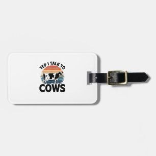 Étiquette À Bagage Oui Je Parle Aux Vaches Drôle Vintage Producteur V