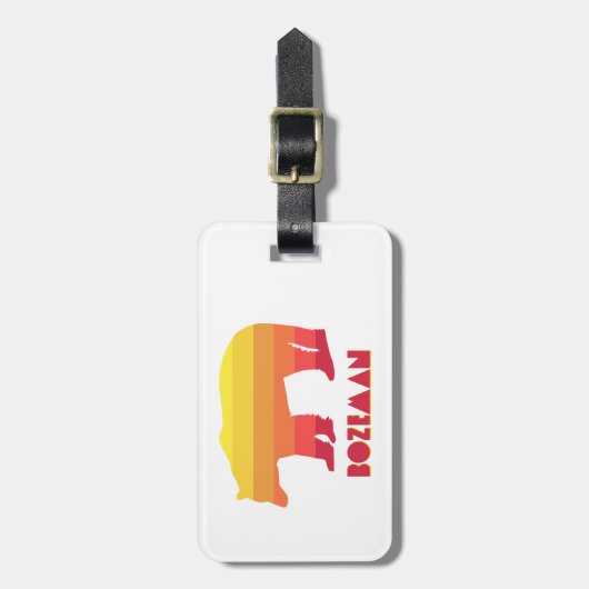 Étiquette À Bagage Ours arc-en-ciel Bozeman Montana (Devant Vertical)