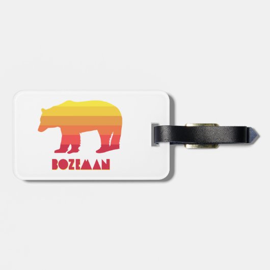 Étiquette À Bagage Ours arc-en-ciel Bozeman Montana (Dos horizontal)