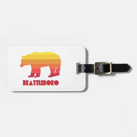 Étiquette À Bagage Ours arc-en-ciel du Vermont Brattleboro (Devant horizontal)