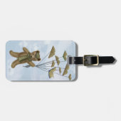 Étiquette À Bagage Ours aux papillons du livre 3 (Devant horizontal)