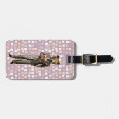 Étiquette À Bagage Ours Avec Cocktail (Devant horizontal)