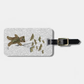 Étiquette À Bagage Ours avec papillons du livre (Devant horizontal)