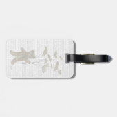 Étiquette À Bagage Ours avec papillons du livre (Dos horizontal)