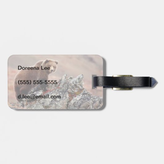 Étiquette À Bagage Ours Brown de Denali (Dos horizontal)