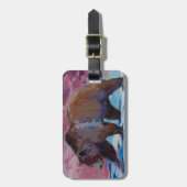 Étiquette À Bagage Ours Brown en Utah, marchant par les roches (Devant Vertical)