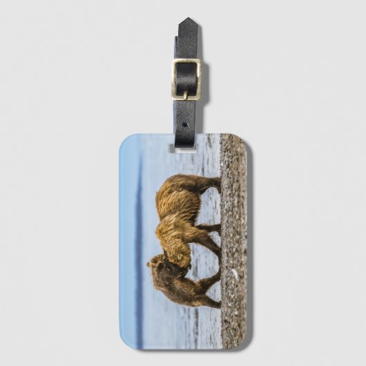 Étiquette À Bagage Ours brun côtier (Devant Vertical)