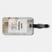 Étiquette À Bagage Ours Cute Stuffé Mur Rustique En Bois (Dos horizontal)