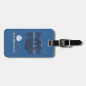 Étiquette À Bagage Ours dans le clair de lune - Baker de bâti, (Devant horizontal)