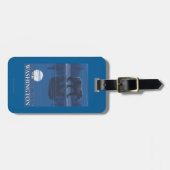 Étiquette À Bagage Ours dans le clair de lune - bâti Adams, (Devant horizontal)