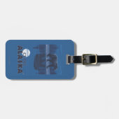 Étiquette À Bagage Ours dans le clair de lune - cari, Alaska (Devant horizontal)