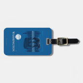 Étiquette À Bagage Ours dans le clair de lune - Washington (Devant horizontal)