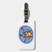 Étiquette À Bagage Ours d'automne avec Feuilles en chute (Devant Vertical)