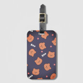 Étiquette À Bagage Ours, Dessin, Arrière - plan (Devant Vertical)