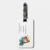 Étiquette À Bagage Ours d'été relaxant sur la plage tropicale (Dos Vertical)