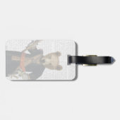 Étiquette À Bagage Ours en Robes Bleues 2 (Dos horizontal)