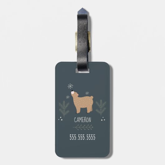 Étiquette À Bagage Ours endormi (Dos Vertical)