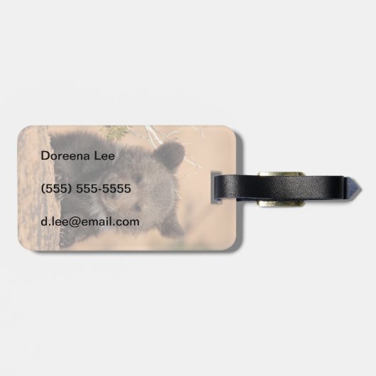 Étiquette À Bagage Ours gris CUB (Dos horizontal)