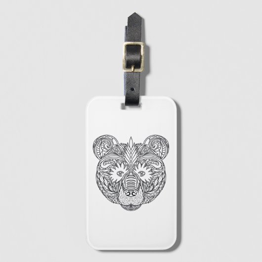Étiquette À Bagage Ours inspiré (Devant Vertical)