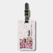 Étiquette À Bagage Ours Koala rose en Camouflage Fuax pour filles (Devant Vertical)