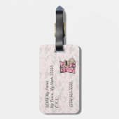 Étiquette À Bagage Ours Koala rose en Camouflage Fuax pour filles (Dos Vertical)