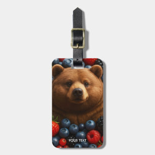Étiquette À Bagage Ours Mignon Fantastique Avec Des Baies